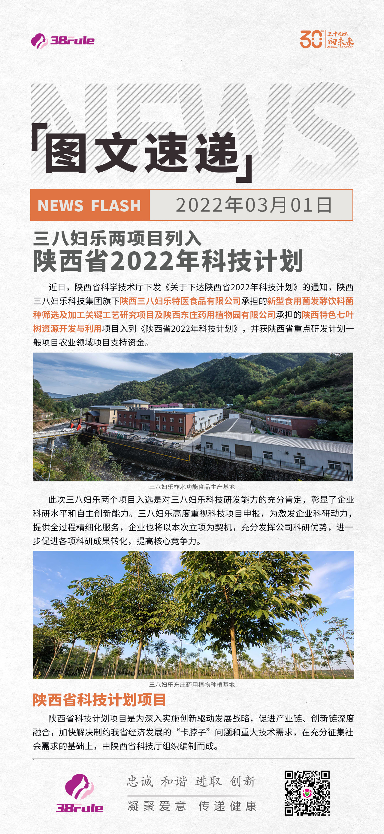 三八婦樂(lè)兩項(xiàng)目列入陜西省2022年科技計(jì)劃